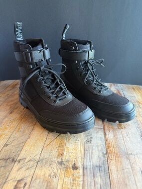 Dr. Martens Black Combs Tech Poly Boots with Strap Ladies size 7